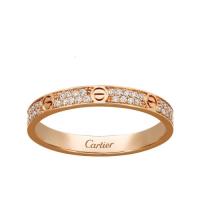 CARTIER/卡地亚 经典款LOVE 18K金玫瑰金钻石戒指 镶嵌72颗钻石 小号款 B4218100