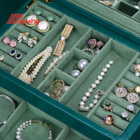 绘音翡翠绿带锁奢华双层珠宝箱首饰收纳盒大容量首饰盒生日结婚礼品盒