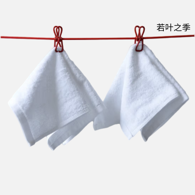 若叶之季LR-MJ01 短毛 白色小方巾 33*33cm