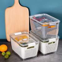 冰箱保鲜盒透明商用分格双层长方形大容量多功能密封盒