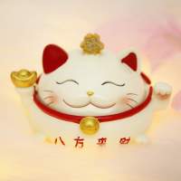 招财猫新春礼物客厅摆件节庆日新年工艺礼品创意玄关装饰品