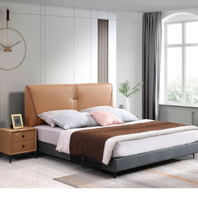 珀尚家具理想生活家 时尚简约 科技布软床 享高端睡眠 三防科技布 实木框架双人床AB2302