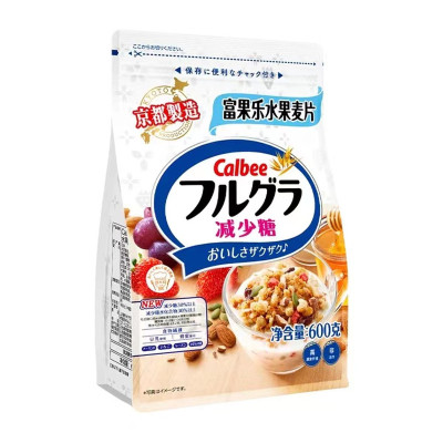 日本进口卡乐比Calbee营养冲饮即食饱腹早餐谷物干吃燕麦片600g装