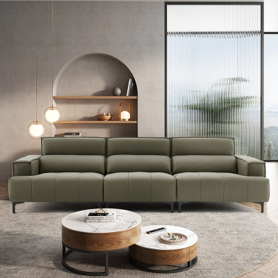 E-FONG以蜂家居巴图意式极简真皮沙发EF-C010进口头层黄牛皮真皮沙发实木框架