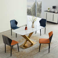 轻奢岩板餐桌椅组合JM007CZ04客厅饭桌小户型家用餐桌