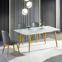 现代轻奢岩板餐桌椅组合客厅JM007CZ01饭桌岩板餐桌
