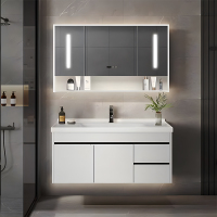 欧意(OUYI)浴室柜组合陶瓷一体盆卫生间洗漱洗手池智能镜柜2023新款