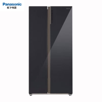 松下(Panasonic)640升容量钢化玻璃面板 大容量对开门冰箱 NR-B651WG-DG