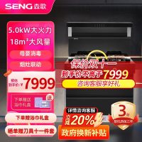 [新品首发]森歌(SENG)H5集成灶消毒柜带烘干风机自清洁恒温置物台家用油烟机燃气灶烟灶套装大吸力大火力一级能效液化气