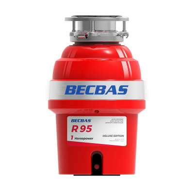 [2023年新品]贝克巴斯(BECBAS)升级无线开关自动感应关机自动反转厨房食物垃圾处理器R95含蓝色出水器