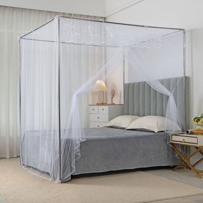 家用蚊帐支架1.8x2米双人床1.5米卧室老式2.2m帐纱杆子套装单