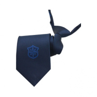 新式保安领带拉链式领带男女士安保卫制服藏蓝色领带夹