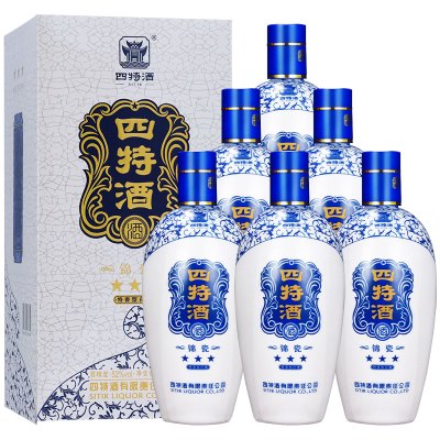 四特酒 锦瓷三星 特香型白酒 52度 460ml*6瓶 整箱装