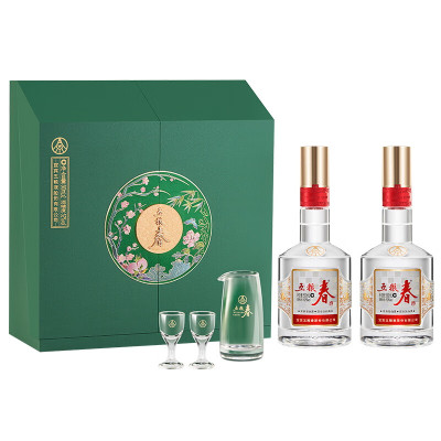 五粮液(WULIANGYE) 五粮春二代(菁萃)浓香型白酒 52度500ml*2瓶 优级酒质礼盒装