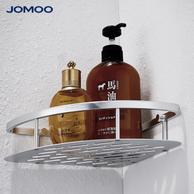 九牧(JOMOO)卫浴置物架三角篮洗手间毛巾收纳架壁挂式打孔置物架
