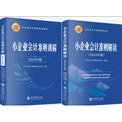 套装2册小企业会计准则解读+讲解2024年新版立信会计出版社中小企业会计准则条文解读账务处理典型案例精解财