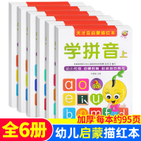 天才豆启蒙描红本全套6册 幼小衔接拼音汉字幼儿园 小班大班中班 笔画笔顺练字帖 幼儿写字书3-6岁 早教数字