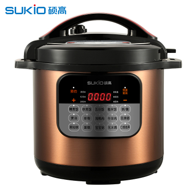 硕高 电压力锅 8L加大容量 多功能菜单 自动排气 加厚不锈钢内胆 SK-19DA07