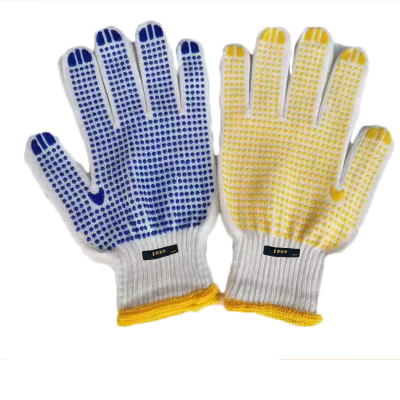 职业季 线手套 点珠线手套DZ01 均码 黄蓝色颜色随机 (支持定制)
