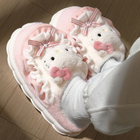 HelloKitty猫棉拖鞋女士冬季包跟2023新款可爱毛毛加绒月子棉鞋女