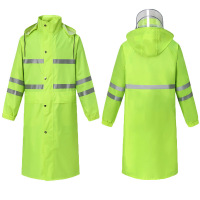添盾 TD-BPDLY108荧光绿 带反光条双层连体雨衣(带网格内衬,春亚纺)