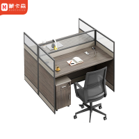 蒙卡森 MONCASSEN 屏风工位电脑桌现代简约职员桌组合套装可定制/张(工字型双人位含柜)