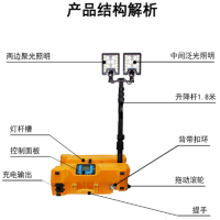 即力强光工作灯移动升降照明灯电力应急抢修便携式移动灯