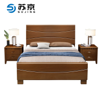 苏京 实木床公寓床单人床框架结构颜色可选可定制(2000*1200单床+床头柜1个)SJC-19/张