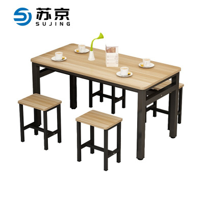 苏京 食堂餐厅餐桌椅一桌四凳可定制1400*800*750mmSJQ-209/张