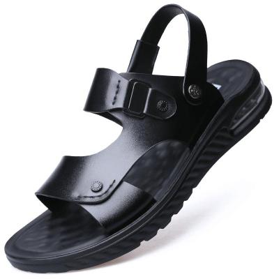 NAKEZG2024新款凉鞋男夏季两用外穿牛皮凉鞋男士气垫防滑软底沙滩凉拖鞋