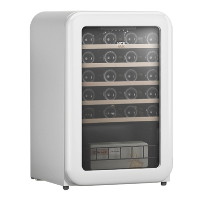 哈士奇(HCK)纤薄圆弧红酒柜恒温嵌入式茶叶单门家用办公室展示冷藏柜SC-130RDA 白色