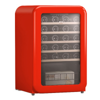哈士奇(HCK)纤薄圆弧红酒柜恒温嵌入式茶叶单门家用办公室展示冷藏柜SC-130RDA 红色
