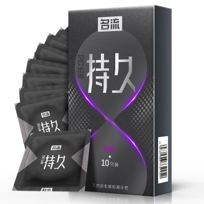 名流持久超薄玻尿酸套带刺颗粒情趣男专用延时套套润滑头部加厚3倍持久夫妻房事计生情趣用品 持久颗粒10只