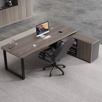 办公家具办公室总经理桌椅组合大班台 白色办公桌子老板桌简约现代