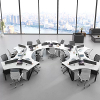 公司职员办公桌椅组合办公室3/6人多人三/六人员工位卡座创意异形