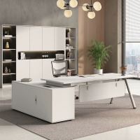 办公室家具桌椅组合白色老板桌办公桌经理桌简约现代主管单人桌子