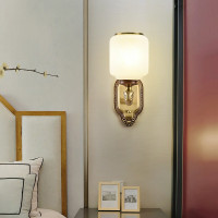 [慕洛奇]新中式客厅壁灯全铜古典禅意中国风别墅大厅包厢高端卧室餐厅灯具