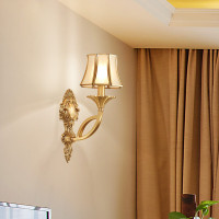 [慕洛奇]欧式全铜壁灯客厅餐厅卧室床头墙壁灯美式乡村田园单双头灯具