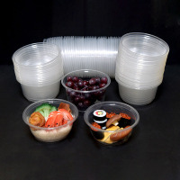 一次性餐具碗筷套装家用汤碗饭盒筷子加厚塑料圆形打包快餐盒加热