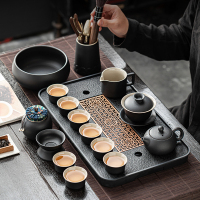 茶具套装日式功夫泡茶壶茶杯陶瓷家用办公室瓷石小茶盘茶道紫砂