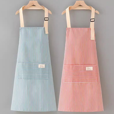 2024新款围裙女家用厨房专用工作服定制网红棉麻做饭围腰薄款透气