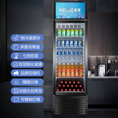 美菱(MELING) 单门展示柜 SC-237LHM 203L商用立式 饮料饮品冷藏保鲜冰柜 超市小卖部陈列柜
