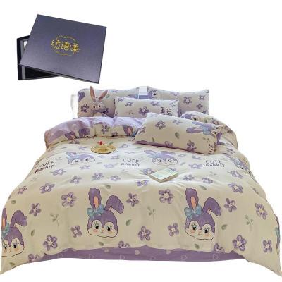 纺语柔 F1058 / 1.5m床 纯棉印花田园系列 床单被罩枕套四件套 (计价单位:套) 菲菲兔
