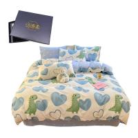 纺语柔 F1071 / 1.8m床 纯棉印花田园系列 床单被罩枕套四件套 (计价单位:套) 蓝色小恐龙