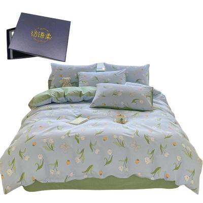 纺语柔 F1074 / 1.5m床 纯棉印花田园系列 床单被罩枕套四件套 (计价单位:套) 美好时光