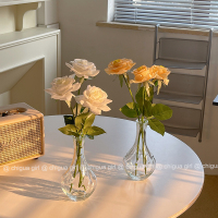 三维工匠ins风玫瑰花仿真花插花瓶摆件室内客厅餐桌花束卧室塑料假花装饰