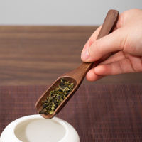 三维工匠胡桃木茶匙单只茶勺茶铲分茶叶勺子挖茶叶专用舀茶勺小取茶夹镊子