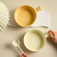 三维工匠川岛屋陶瓷手柄碗家用烤碗带把手泡面碗水果沙拉早餐燕麦片酸奶碗