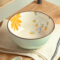 三维工匠日式陶瓷汤碗大号家用汤面碗网红螺蛳粉专用大碗面条碗泡面碗雏菊