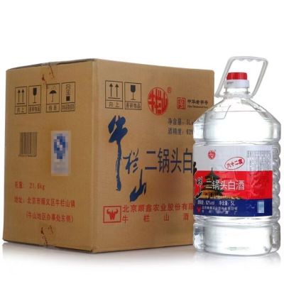 北京牛栏山二锅头大牛桶62度高度酒5L*4整箱装清香型调香白酒